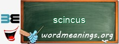 WordMeaning blackboard for scincus